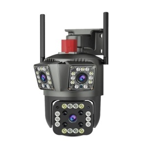 Camera Tripla de Supraveghere 4G, PTZ, 4G, Full HD, Audio-Video, cu 3 lentile, 8X Zoom, Night Vision