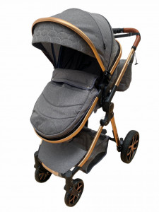 Carucior 3 in 1 Reversibil, cu Suspensii, Geanta Inclusa si Cos Auto, Plabil, T9, Gri - Img 4