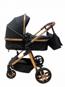 Carucior 3 in 1 Reversibil, cu Suspensii, Geanta Inclusa si Cos Auto, Plabil, T9, Negru - Img 6