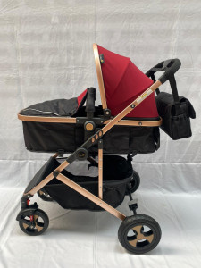 Carucior bebe 808 2 in 1, pliere cu o singura mana, rosu - Img 3