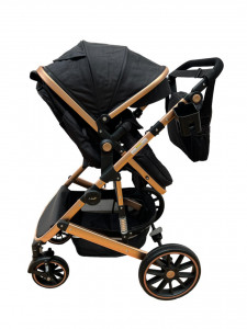 Carucior copii transformabil 3in1, Landou Reversibil, T4, Negru - Img 5