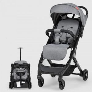 Carucior sport copii, pliere compacta pentru avion, cu sistem troller, C8 negru - Img 2