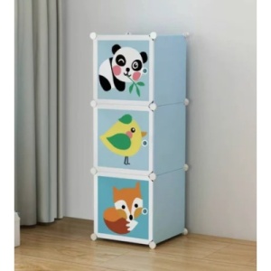 Dulap modular cu ANIMALUTE , 3 compartimente colorat pentru camera copiilor