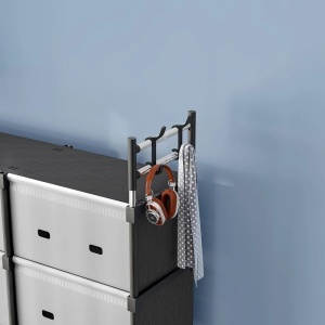 Dulap Organizator Modular 123x84x32cm, cu 8 Compartimente și Uși Rabatabile, Cadru Metalic - Img 3