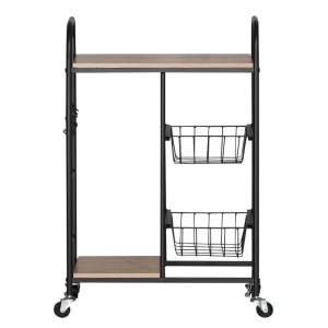 Gheridon multifunctional Tor, negru, 57x30x85 cm - Img 4
