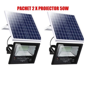 PACHET 2 X PROIECTOR SOLAR JORTAN 50W - Img 1