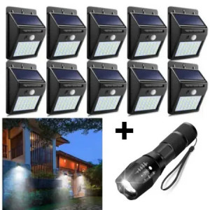 SET 10 LAMPI SOLARE 30 LED + LANTERNA CADOU - Img 1