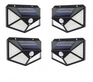 SET - 4 LAMPI SOLARE 100 LED-URI + LANTERNA CAP CADOU - Img 8