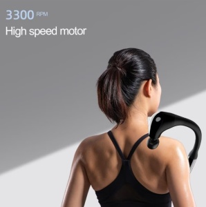 Aparat de masaj cu puls, Maner extins, Design ergonomic, Cu functie de cronometru, 5 nivele de intensitate, Motor fara perii, 4 capete de masaj, Ameliorarea durerii, Relaxare musculara, Potrivit pentru mai multe parti ale corpului, Type-C, Negru - Img 4