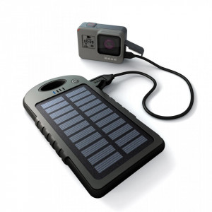 Baterie externa cu incarcare solara, 5000 mAh, 2 x USB - Img 1