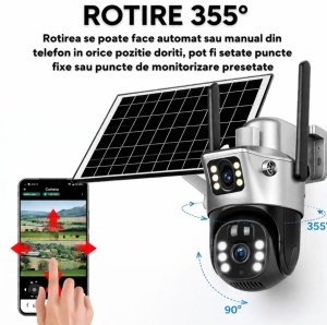 CAMERA DE SUPRAVEGHERE CU PANOU SOLAR SLOT DE CARTELA 4G DUBLA - Img 10