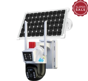 Camera de Supraveghere cu Panou Solar slot SIM 4G V380Pro 6MP