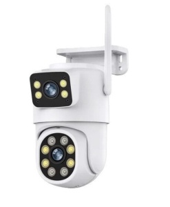 Camera de supraveghere exterior dubla, 8MP 4K, Detectare umana AI, Auto Tracking, IP66, wireless, cu card 32G - Img 2