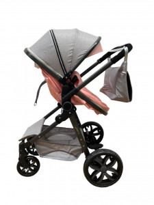 Carucior 2 in 1 T8, Cu landou Reversibil, copertina extensibila, geanta pentru scutece, strangere compacta, plasa de insecte si saltea bambus, turcoaz - Img 2