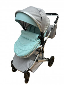 Carucior bebe 2 in 1, 0-36 luni, desene, T7 verde - Img 4
