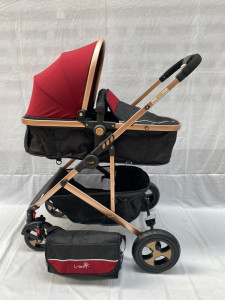 Carucior bebe 808 2 in 1, pliere cu o singura mana, rosu - Img 4