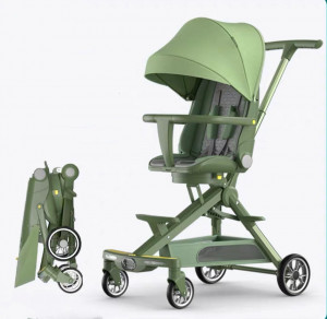 Carucior C2 Deluxe, reversibil, pliabil, cu lumini si muzica, Albastru - Img 5