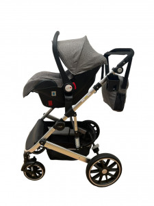 Carucior copii transformabil 3in1, Landou Reversibil, T4, Gri - Img 4