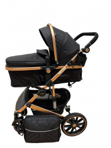 Carucior copii transformabil 3in1, Landou Reversibil, T4, Negru - Img 6
