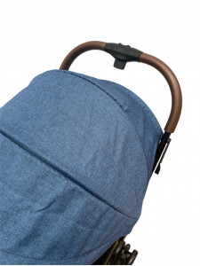 Carucior sport bebelusi, pliere troller, compatibil avion, roti pline, 0-36 luni, albastru - Img 5