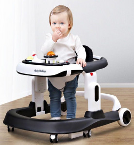 Premergator si Antemergator, 3 in 1,functie si de scaun de masa, reglabil pe inaltime, cu roti de silicon,muzical,negru - Img 3