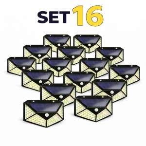 SET 16 LAMPI SOLARE CU SENZOR MISCARE 100 LED , SENZOR MISCARE , SENZOR CREPUSCULAR
