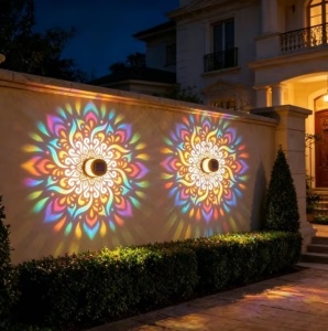 SET 2 LAMPI SOLARE DE PERETE FLOWER LED COLOR