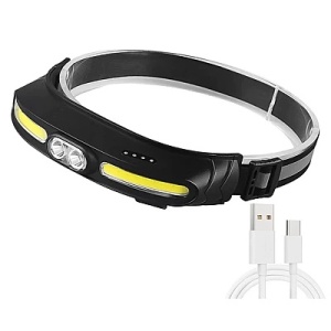 SET 2 X Lanterna de cap 5 moduri de functionare CH500 lumina alba si rosie incarcare USB 400lm - Img 1