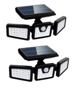 Set 2 x PROIECTOR SOLAR 3 CASETE, 74 LED-uri si senzor de miscare - Img 1