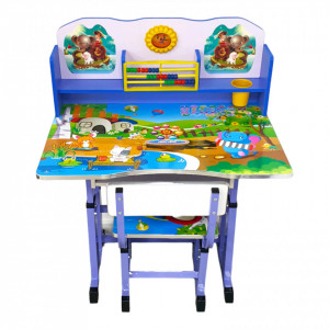 Set pentru copii cu birou si scaunel, metalic + MDF, 69x45 cm, reglabil - Img 3