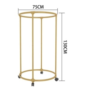 Suport Rotund pentru Haine din Otel Inoxidabil, 130 cm, cu Roti Pivotante, Capacitate 40 kg, Auriu - Img 2