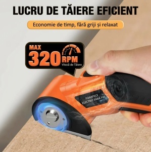 Taietor Electric Carton Fara Fir | Lama Otel Carbon | 6 mm | Blocare Siguranta | 430 g | Portocaliu - Img 9