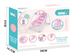 Balansoar bebelusi cu telecomanda, A2 Ocean Pink, muzica, roz - Img 2