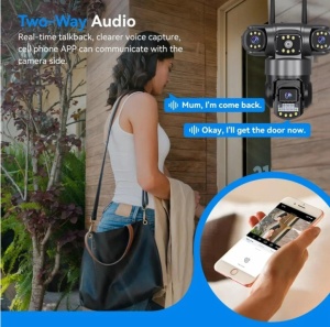 Camera 12MP Full HD, 3 zone supravegheate simultan, Detectarea miscarii, Comunicare bidirectionala, Vedere nocturna, Stocare prin card SD/Cloud - Img 2