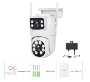 Camera de supraveghere exterior dubla, 8MP 4K, Detectare umana AI, Auto Tracking, IP66, wireless - Img 5