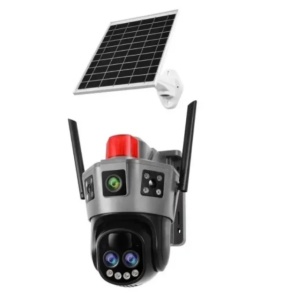CAMERA SUPRAVEGHERE 2K CU ZOOM OPTIC, CU PANOU SOLAR, 3 LENTILE, 6MP, INTELIGENTA ARTIFICIALAA , SENZOR MISCARE, OKAM PRO