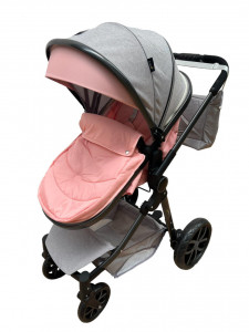 Carucior 2 in 1 T8, Cu landou Reversibil, copertina extensibila, geanta pentru scutece, strangere compacta, plasa de insecte si saltea bambus, turcoaz - Img 3