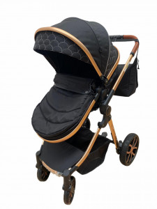 Carucior 3 in 1 Reversibil, cu Suspensii, Geanta Inclusa si Cos Auto, Plabil, T9, Negru - Img 8