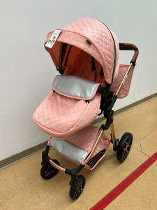 Carucior 3 In 1, Scoica, Landou si Sport, Reversibil Si Cu Suspensii T6, Roz - Img 3
