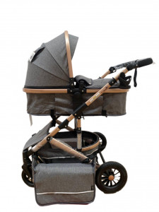 Carucior bebe 2 in 1, 0-36 luni, desene, T7 gri - Img 4