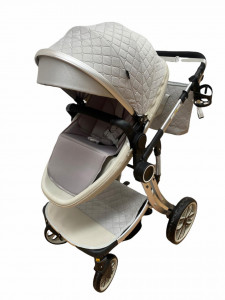 Carucior copii F1 2 in 1, 2 piese, 0-36 luni, crem - Img 5