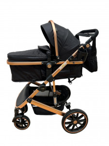 Carucior copii transformabil 3in1, Landou Reversibil, T4, Negru - Img 7