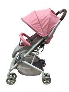 Carucior sport bebelusi, pliere troller, compatibil avion, roti pline, 0-36 luni, roz - Img 2