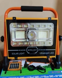 Lampa de Lucru, Incarcare Solara si USB-C, LED 150 W, 6 Moduri de Lumina, Portabil, Acumulator Integrat, Utilizabil Interior/ Exterior, Camping, Santier, Garaj, Service Auto si Alte Destinatii, Martor Luminos Baterie, Rotire 360° - Img 4