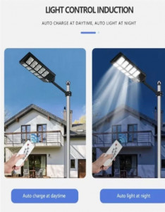 Lampa Solara Dubla 1000W Leduri Generatie Noua, Telecomanda, Suport Metalic, Lumina Puternica - Img 2
