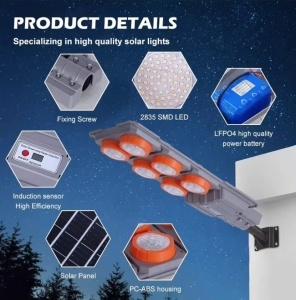 LAMPA SOLARA STRADALA LED Exterior cu Senzor – 400W / 600W, Control Automat, IP65 - Img 4