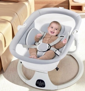 Leagăn electric POPYPAPA, balansoar și pătuț pentru bebeluși, 3 viteze, muzical, cu telecomandă, multicolor, 9kg - Img 5