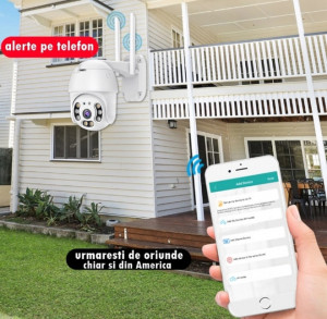 PACHET 4 CAMERE SUPRAVEGHERE WIFI AH-XM-A6 5MP, ICSEE, SENZOR MISCARE, CONECTARE WIFI / CABLU UTP - Img 9