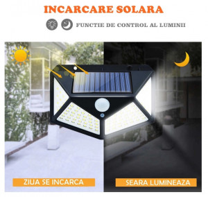PACHET 4 LAMPI SOLARE 100 LED + LANTERNA DE CAP CADOU - Img 4
