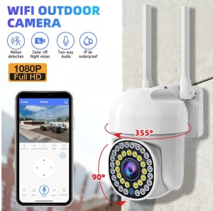 Pachet 4 x Cameră de Supraveghere Smart WIFI, 36 LED-uri, HD, IP66 - Img 6